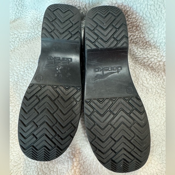 DANSKO Professional Black Tooled Leather Clogs Size 38 - Picture 4 of 9